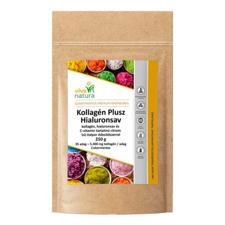 Viva Natura Kollagén Plusz Hialuronsav Citrom ízű italpor C-vitaminnal (250 g)