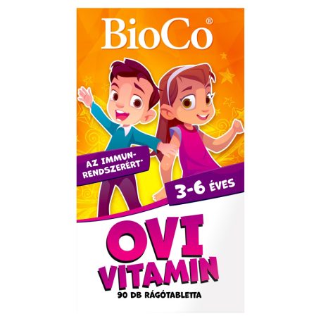 BioCo Ovi vitamin cseresznye ízű étrend-kiegészítő rágótabletta 3-6 éveseknek 90db