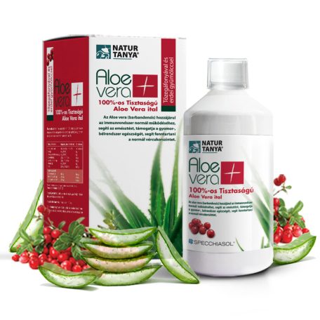 Natur Tanya® S. 100%-os Aloe vera ital, tőzegáfonyával és erdei gyümölccsel, literenként 8000 mg poliszacharid tartalommal 1000 ml
