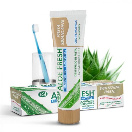 Natur Tanya® ESI®Aloe Fresh® Fehér mosoly fogkrém - Homeopáta-kompatibilis. Fluor, parabén és SLS mentes.