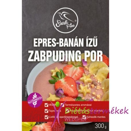 Szafi Free epres, banán ízesítésű zabpuding por 300 g