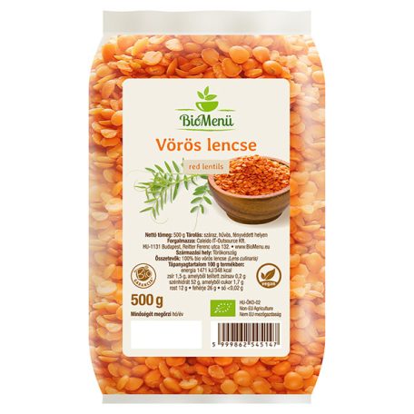 BioMenü Vörös Lencse 500g