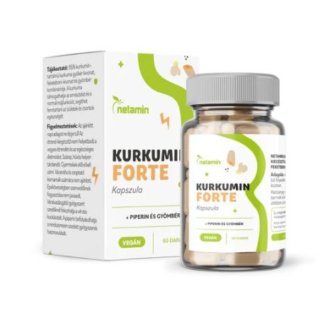 Netamin Kurkumin Forte piperinnel és gyömbérrel 60db