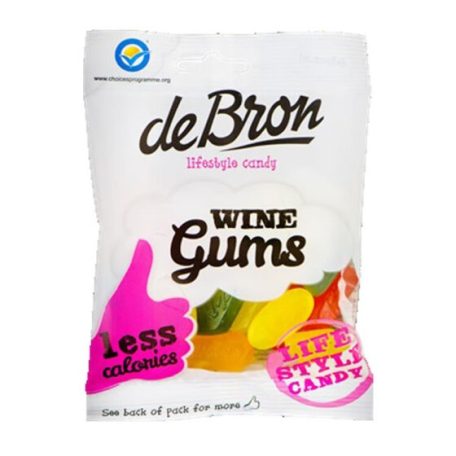 DeBron cukor- és gluténmentes WINEGUM gyümölcsös gumicukor 90 g 