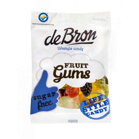 DeBron glutén- és cukormentes FRUITGUM gyüm. gumicukor 90g