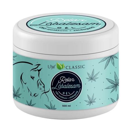 UW Classic Lóbalzsam Relax gél CBD izolátummal és zöldagyaggal 500 ml