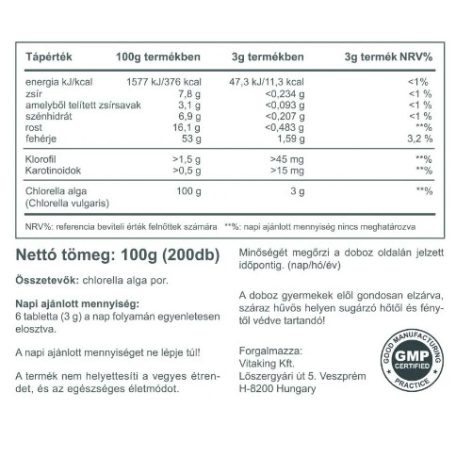 Vitaking Chlorella Blue-green alga 500mg 200db