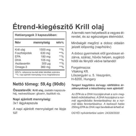 Vitaking Vitakrill Real Krill Oil 500mg 90db
