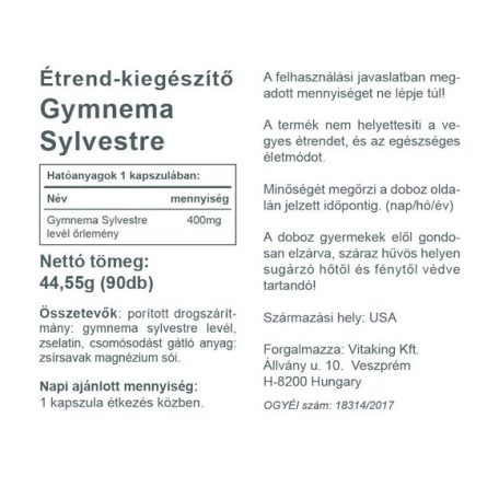 Vitaking Gymnema Sylvestre 400mg 90db