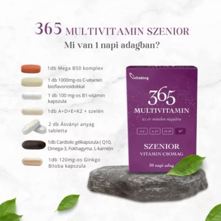 Vitaking 365 Multivitamin Szenior csomag (30db)