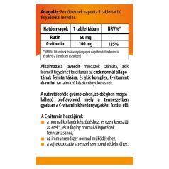 BioCo Rutin 50 mg + 100 mg C-vitamin tabletta 90db