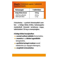 BioCo Ginkgo biloba kivonat 120 mg Megapack tabletta 90 db