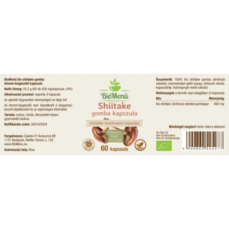BioMenü BIO SHIITAKE gomba kapszula 60 db