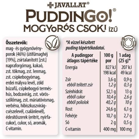 Javallat Puddingo Mogyorós csoki ízű instant pudingpor