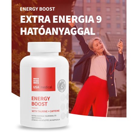 USA medical Energy Boost taurinnal és koffeinnel kapszula 60 db