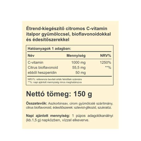 Vitaking C-vitamin por (+biof) citrom íz 150g