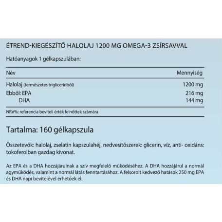 Vitaking Triglicerid Halolaj Kapszula 1200mg – Omega3 160db