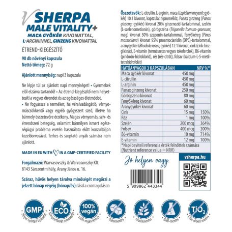VSherpa Male Vitality+ étrend-kiegészítő
