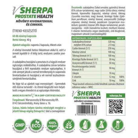 vSherpa Prostate Health étrend-kiegészítő