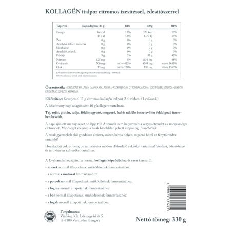 Vitaking Hidrolizált Marhakollagén 330g (citrom íz)