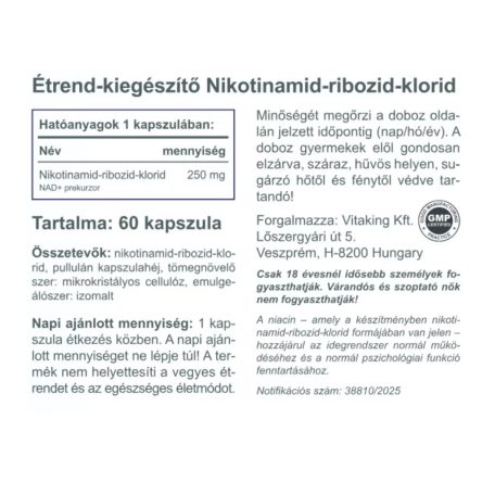 Vitaking NAD + 250mg (60 kapszula)