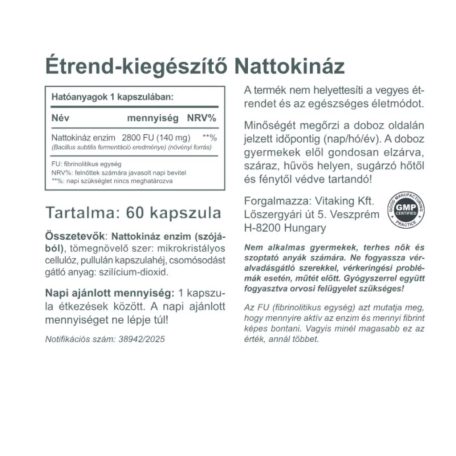 Vitaking Nattokináz Enzim 2800 FU (60 kapszula)